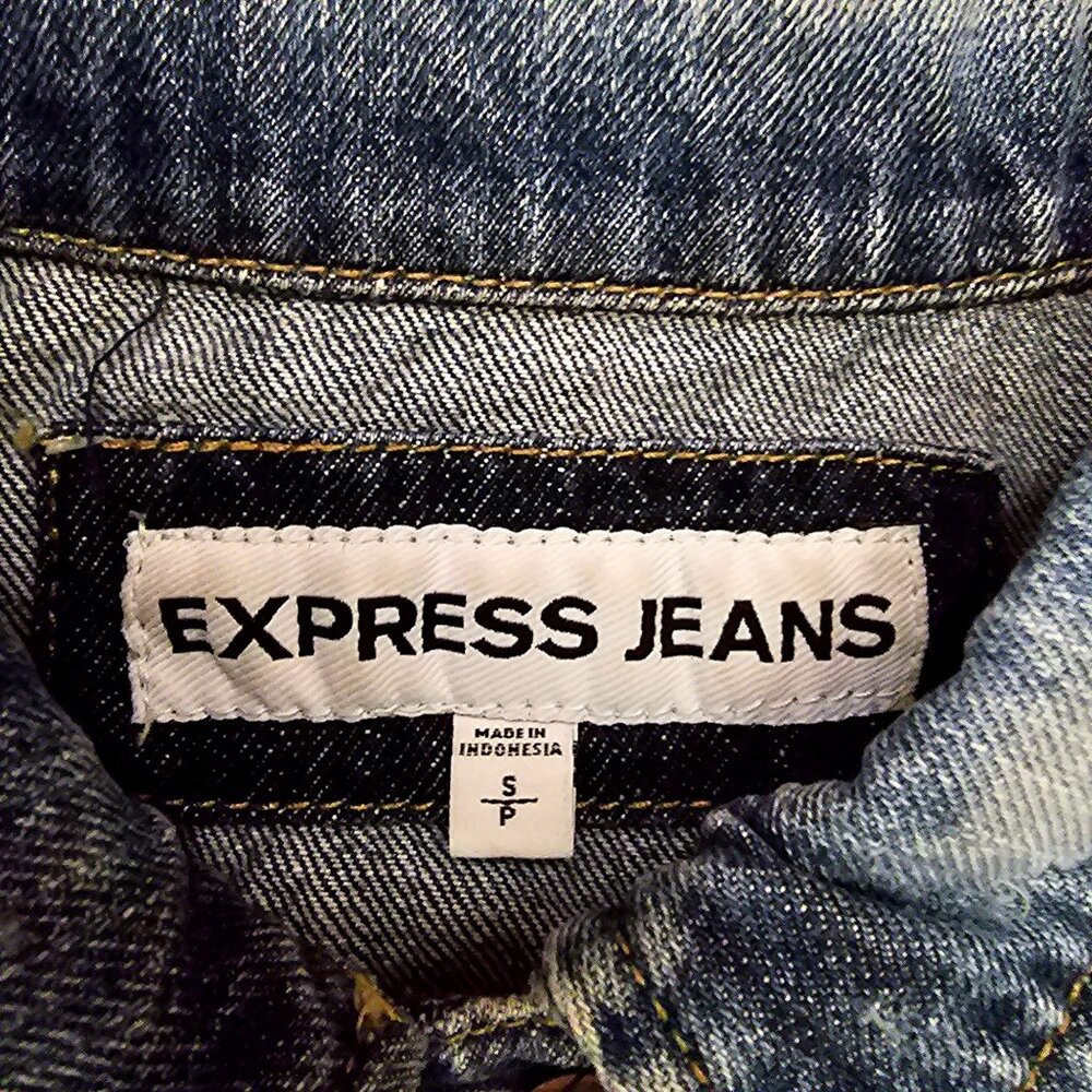 Express Jeans Light Wash Denim Jacket S - Picture 4 of 10